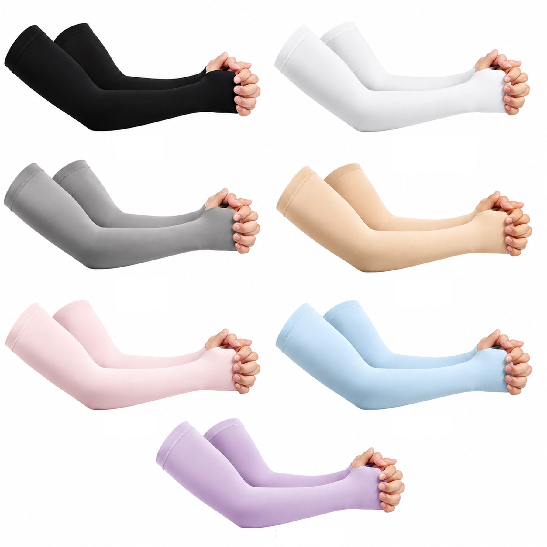 Armlinge Armstulpen 6/7 Paar, UPF 50+ UV Schutz Ärmlinge Damen Herren