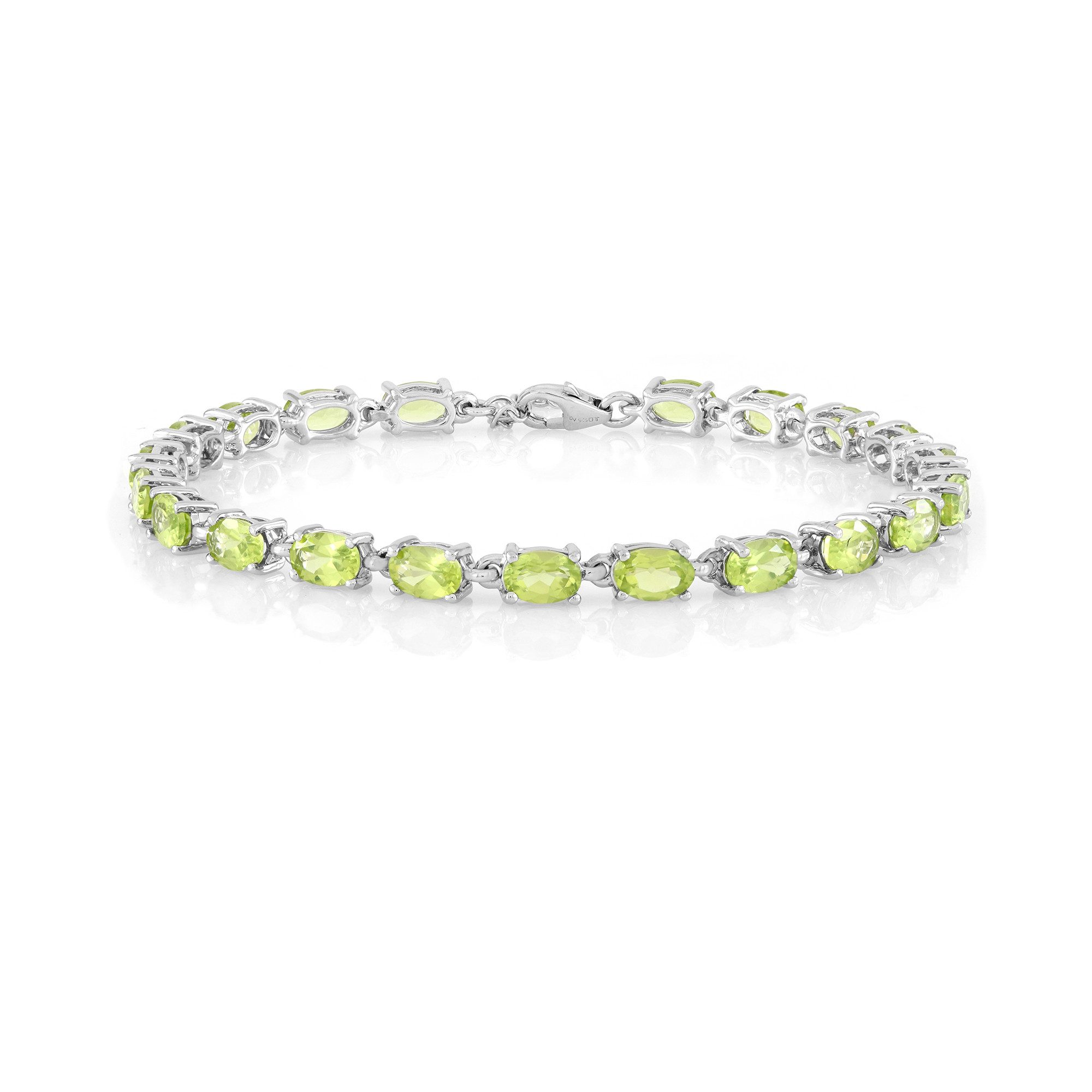 Silberarmband Cavill Peridot Armband Damen 9,52 ct Sterlingsilber platinbeschichtet