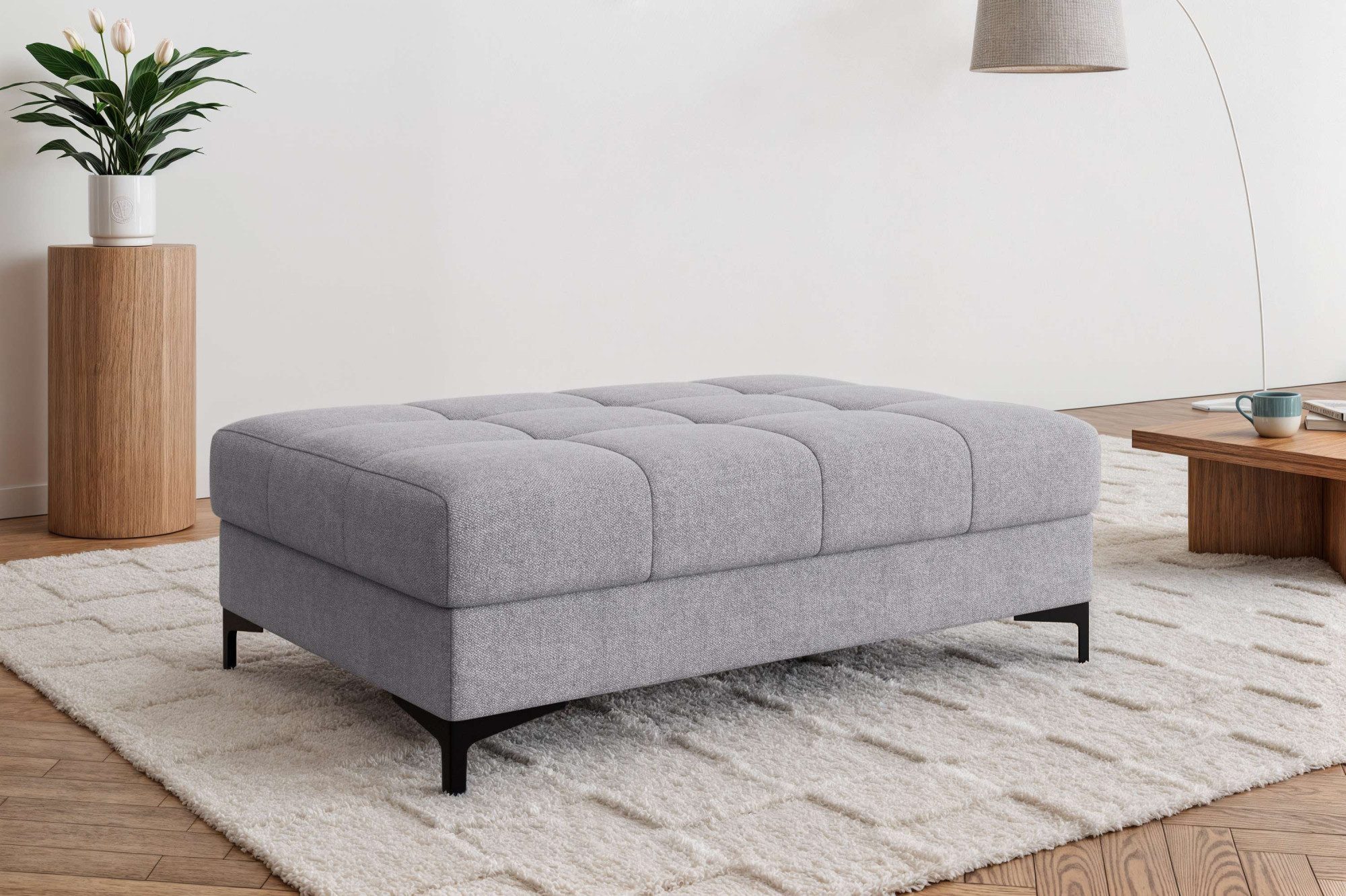 OTTO home Polsterhocker LEEVKE Sitzhocker passend zum Sofa, Breite 115 cm, mit hochelastischer Schaum und Wellenunterfederung