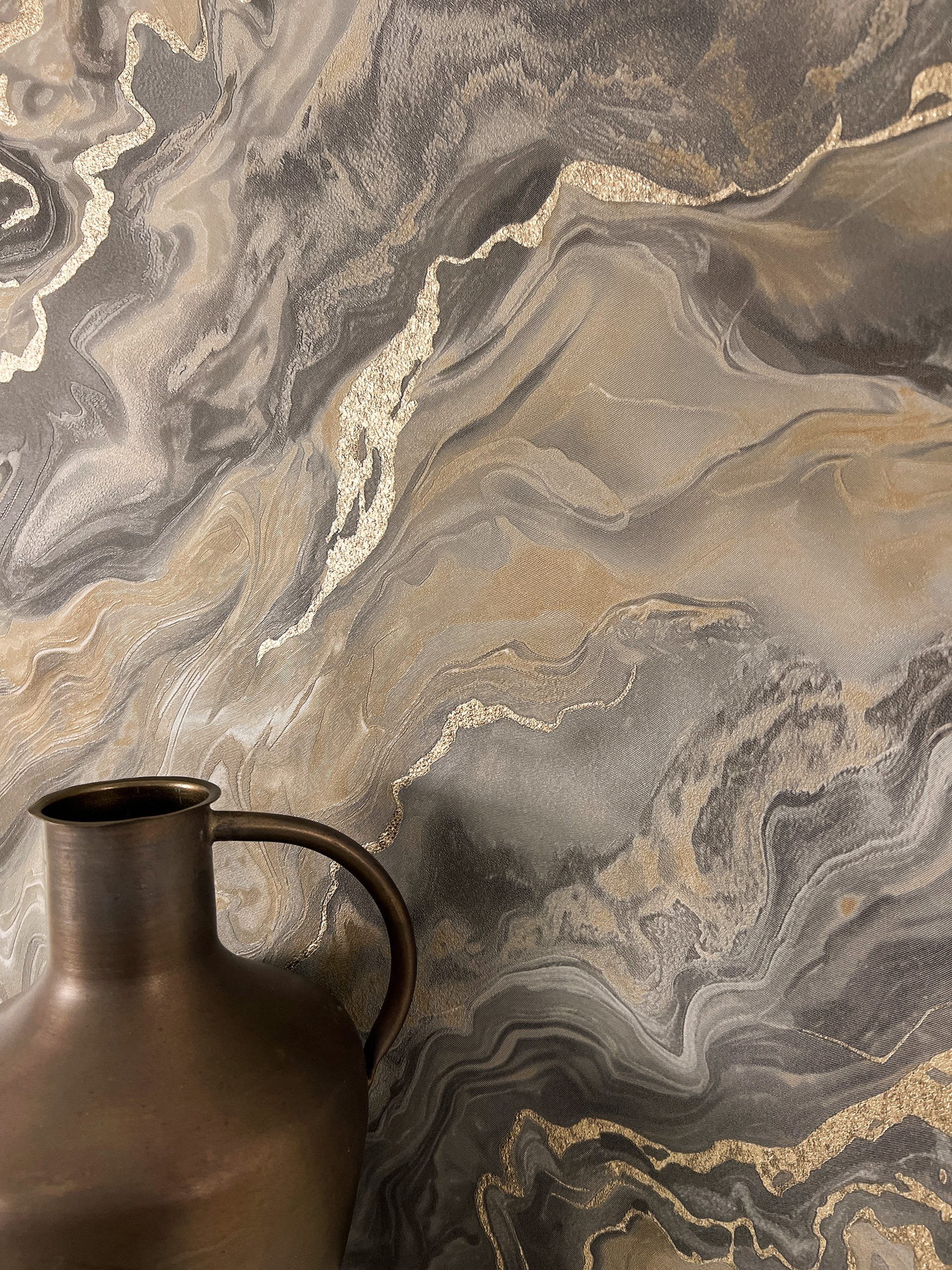 Newroom Vliestapete, Taupe Tapete Modern Marmor - Mustertapete Marmoroptik günstig online kaufen