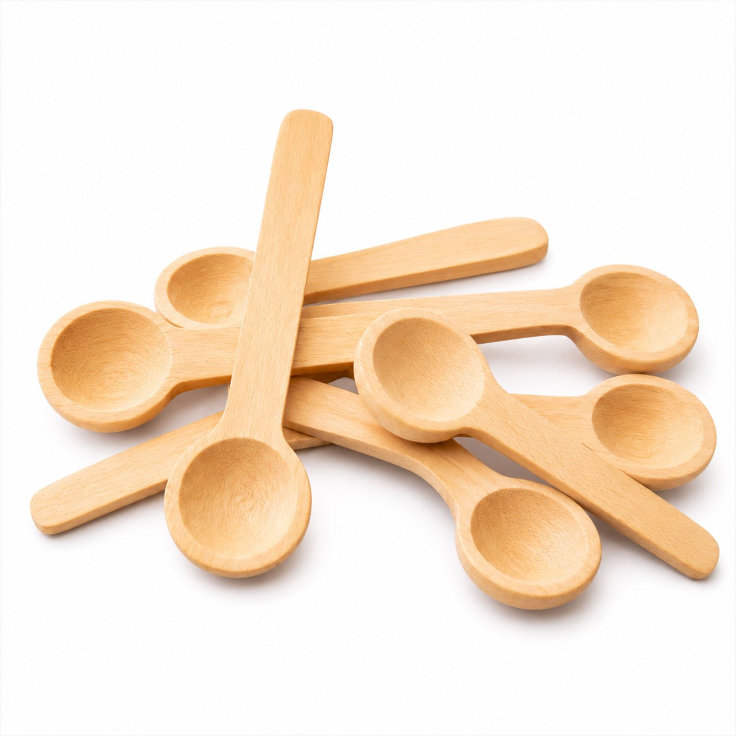 Jungengel Messlöffel 6er Mini Gewürzlöffel aus Holz Holzlöffel Portionierlöffel, 100% Holz, (6-teilig, 6-St., 6 Mini-Gewürzlöffel aus Holz), 7,5 cm Länge, 2,5 cm Löffeldurchmesser, wiederverwendbar