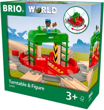 BRIO® Spielzeugeisenbahn-Brücke BRIO® WORLD, Lok-Drehscheibe mit Kontrollbrücke, FSC®- schützt Wald - weltweit