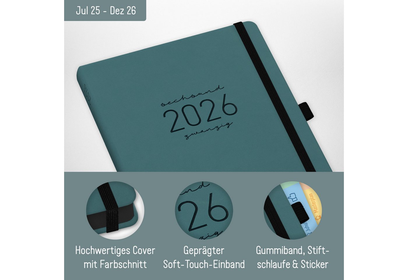 Thumbnail - Häfft Terminplaner Chäff-Timer Deluxe 2025/2026 / A5 / 18 Monate, Soft-Touch-Einband