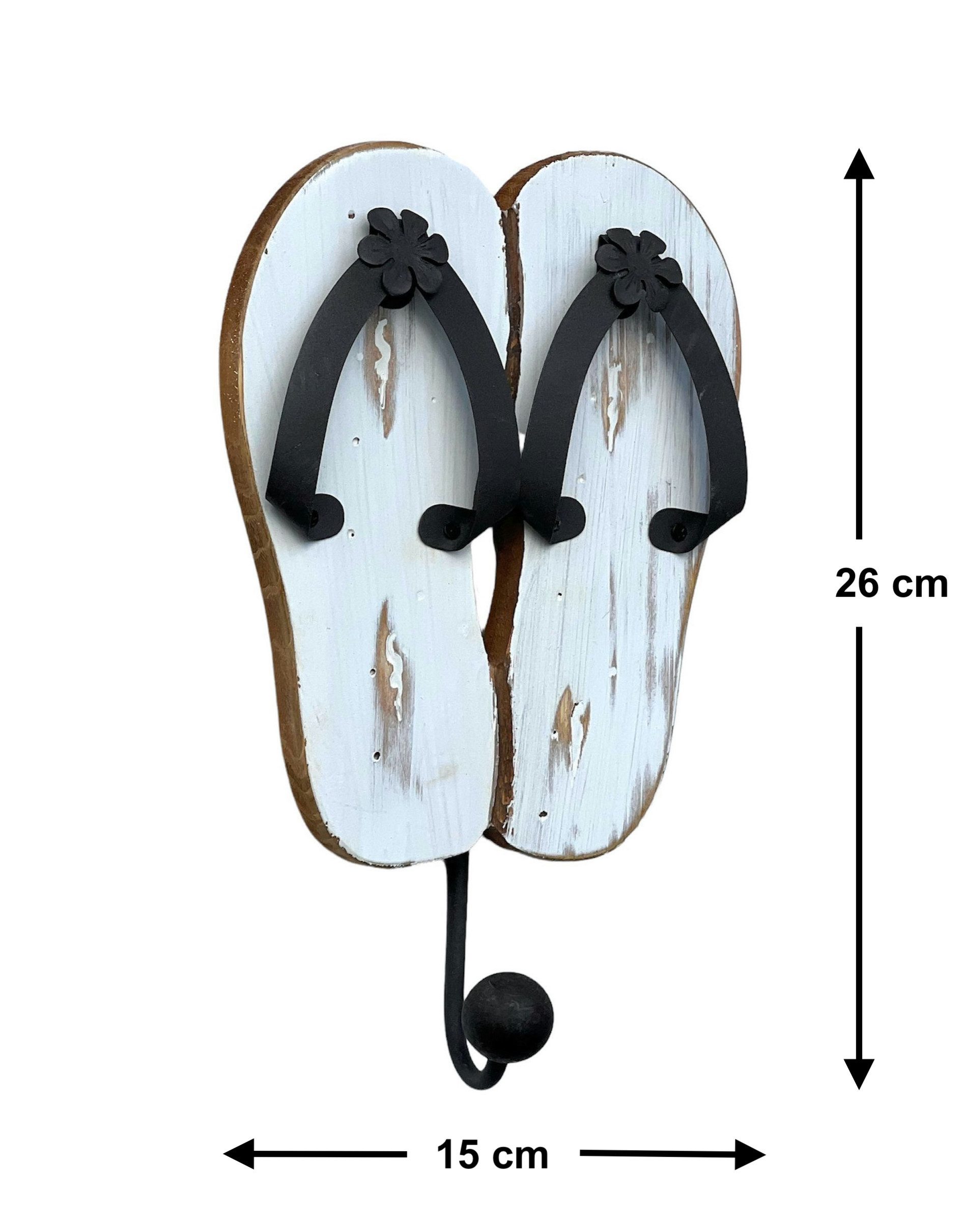 DanDiBo Wandgarderobe Sandalen Holz Metall Weiß günstig online kaufen