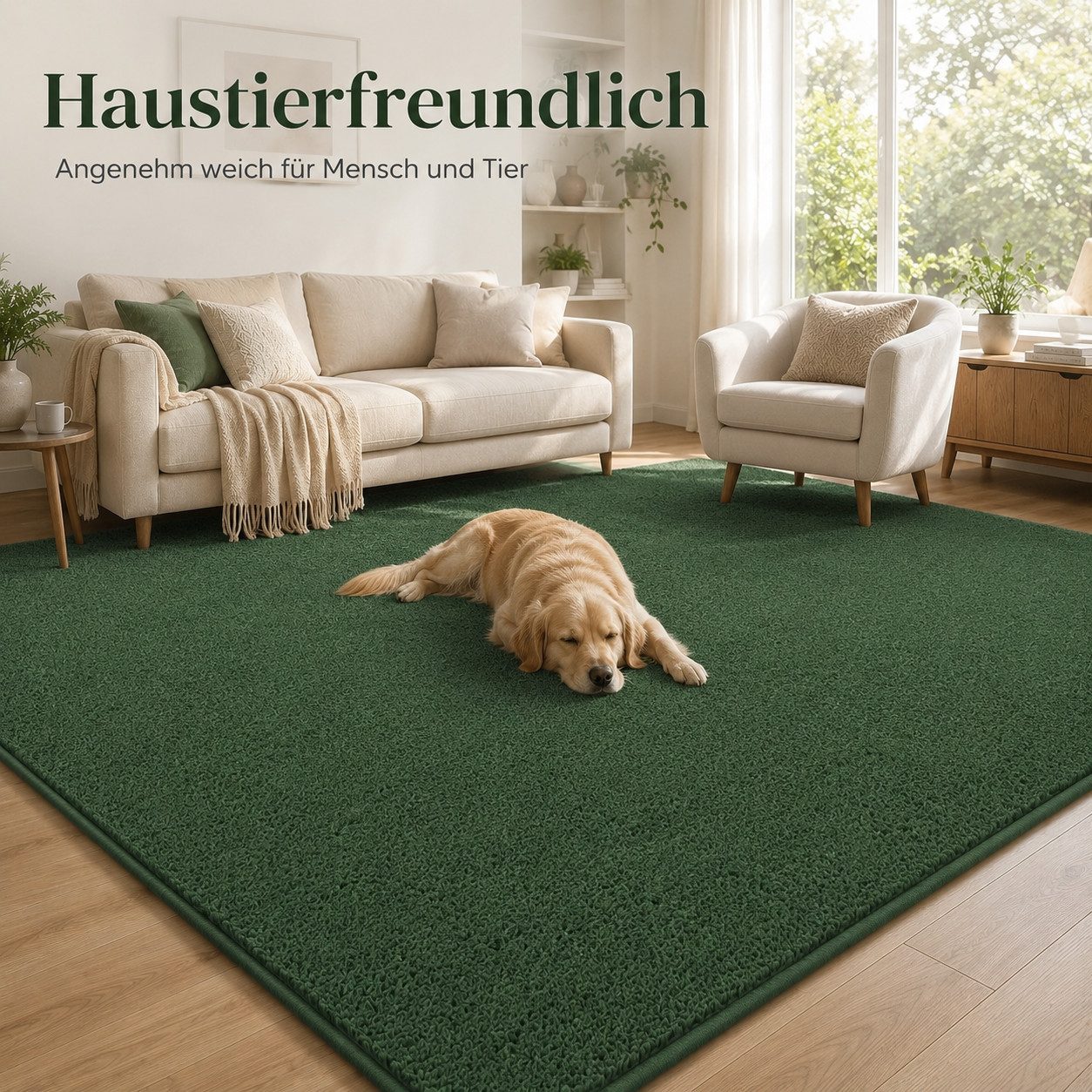 Lochas Designteppich Kurzflor Teppich Uni Schwarz – Weich, rutschfest & waschbar – Bild 4 von 5