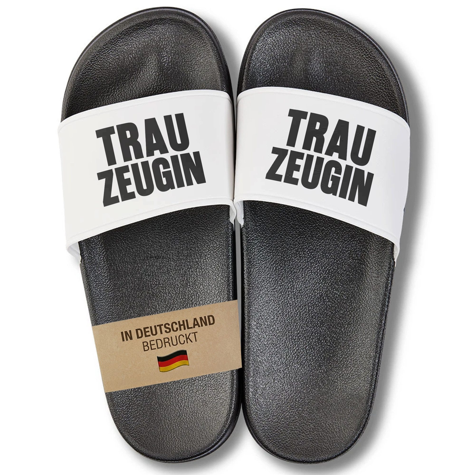 22Feels Geschenk JGA Trauzeugin Badelatschen Frauen Junggesellinnenabschied Badepantolette IN DEUTSCHLAND BEDRUCKT