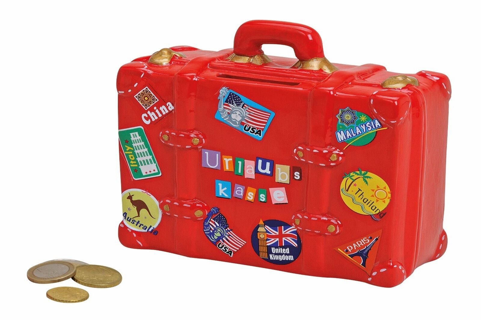 G.Wurm GmbH Spardose Spardose Urlaubskasse rot in Kofferform günstig online kaufen