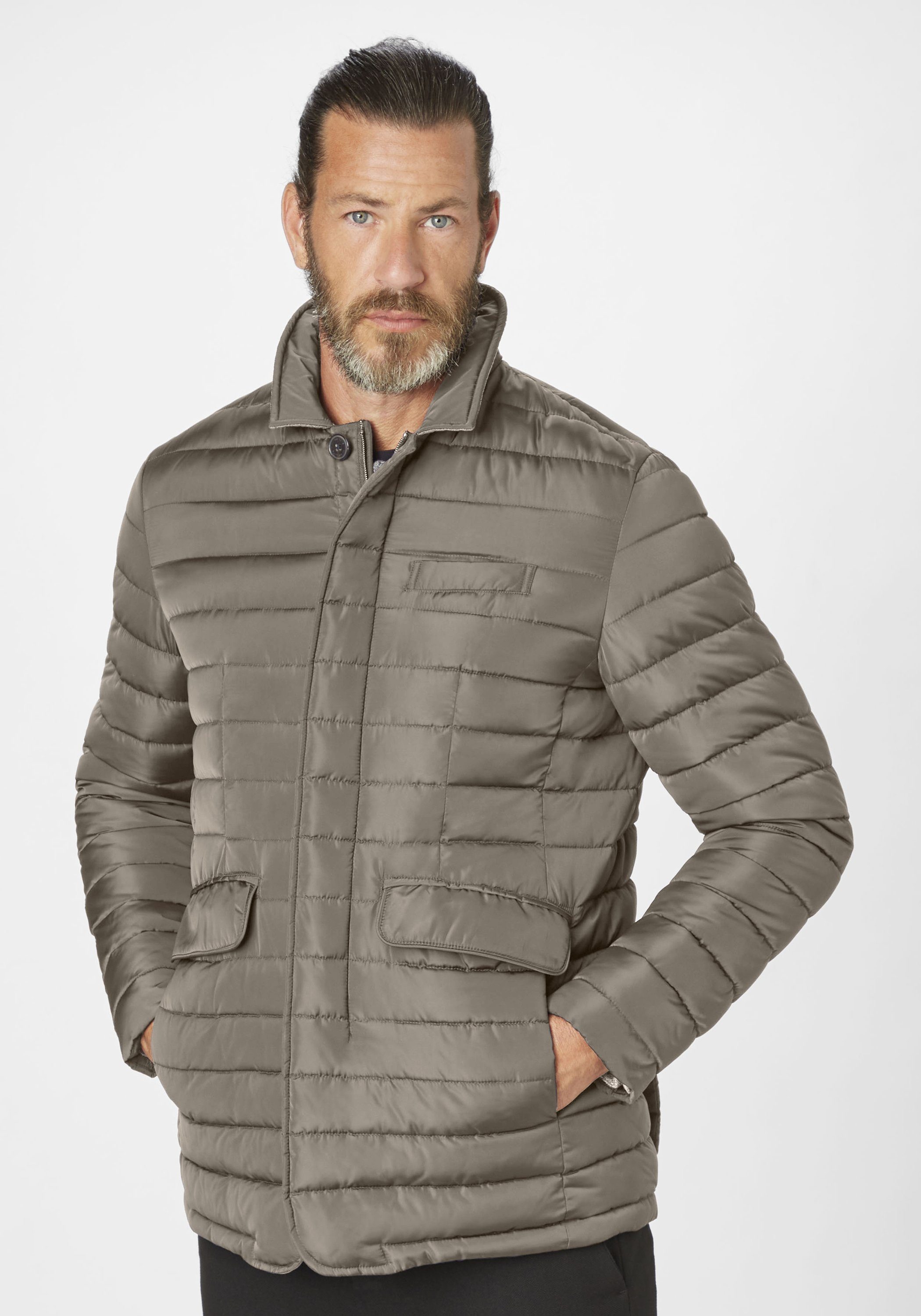 S4 Jackets Winterjacke THOMAS Blouson Modern Fit Long taupe Gesteppter