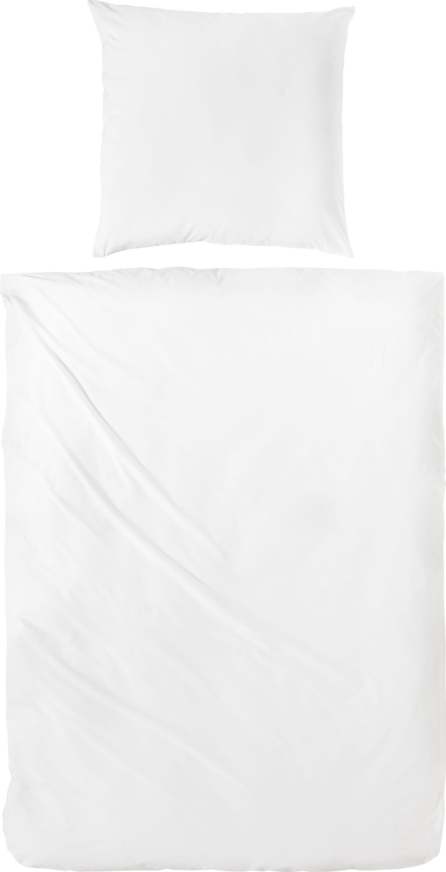 Primera Bettwäsche Uni Luxus-Satin in Gr. 135x200, 155x220 oder 200x200 cm, Satin, 2 teilig, Bettwäsche aus Baumwolle, unifarbene Bettwäsche mit Reißverschluss – Bild 2 von 5