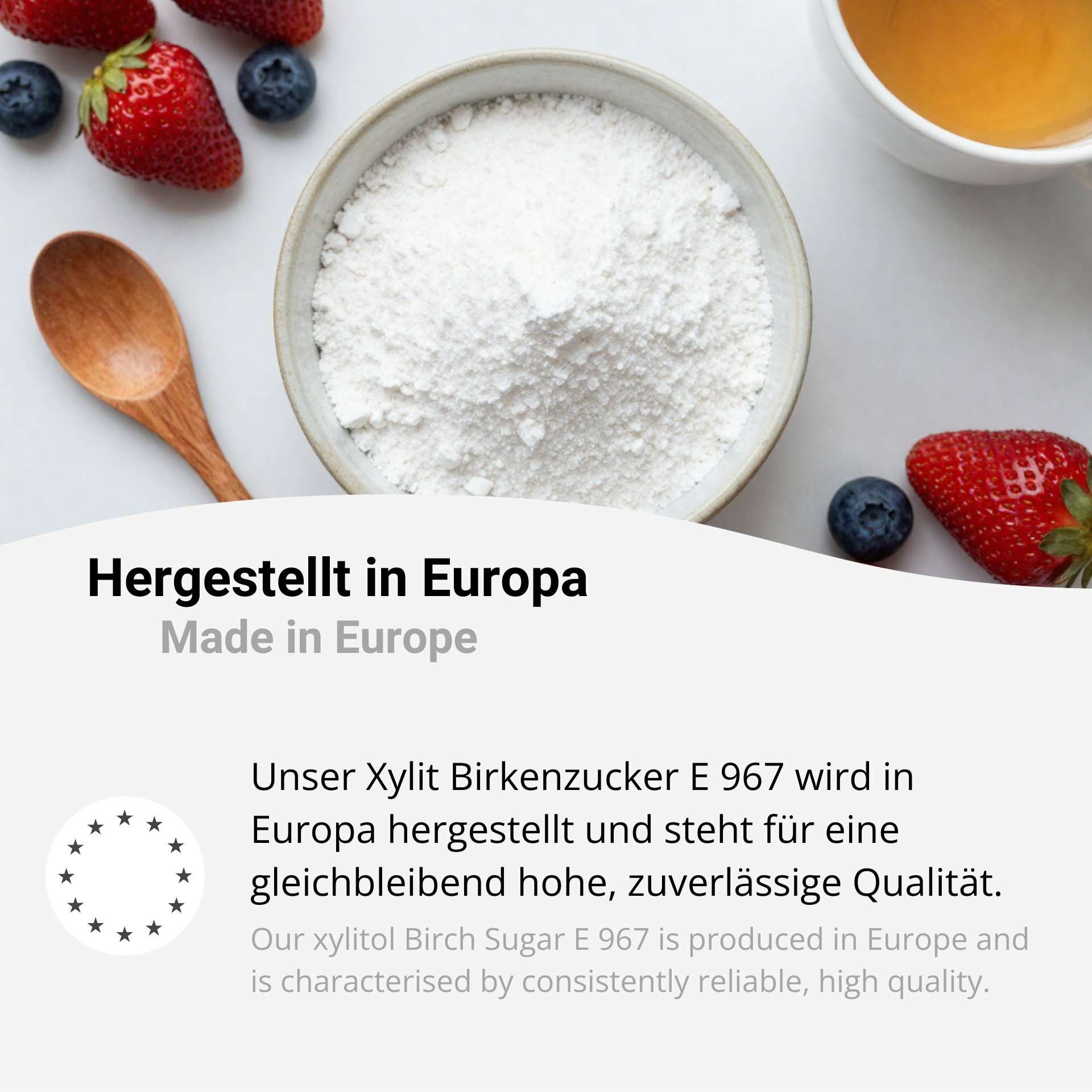 DistrEbution Süßungsmittel Xylit Birkenzucker (Xylitol) - Kalorienarmes Süßungsmittel, 250 g, Hochreine Qualität – Bild 4 von 5