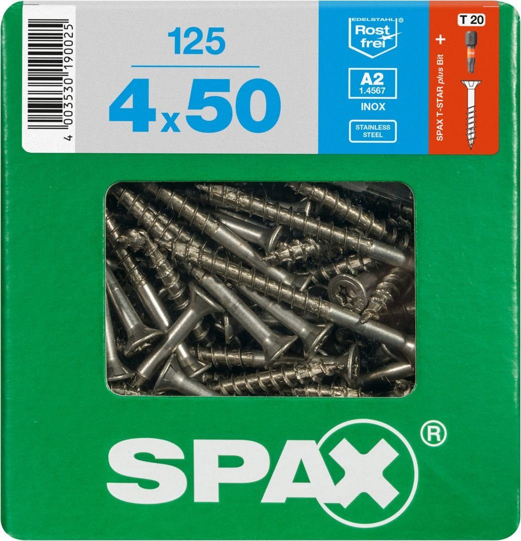 mm - 125 Holzbauschraube SPAX 4.0 50 TX Spax 20 x Universalschrauben