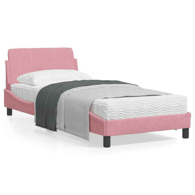 vidaXL Bett Bettgestell mit Kopfteil Rosa 80x200 cm Samt