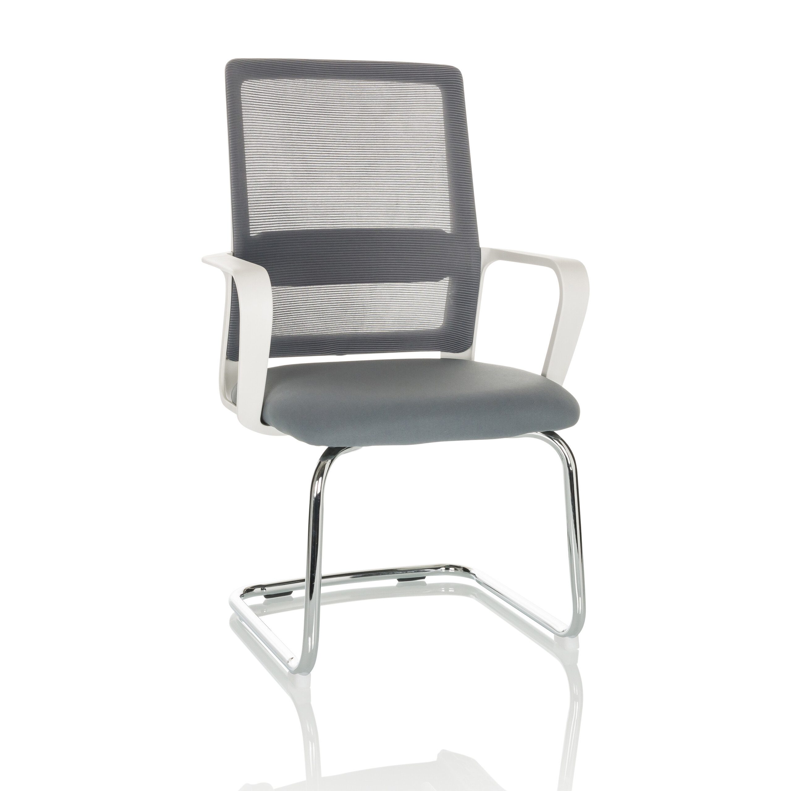 hjh OFFICE Freischwinger Freischwinger VISITER W Stoff / Netzstoff (1 St), Stuhl, Esszimmerstuhl, Besucherstuhl, Schwingstuhl