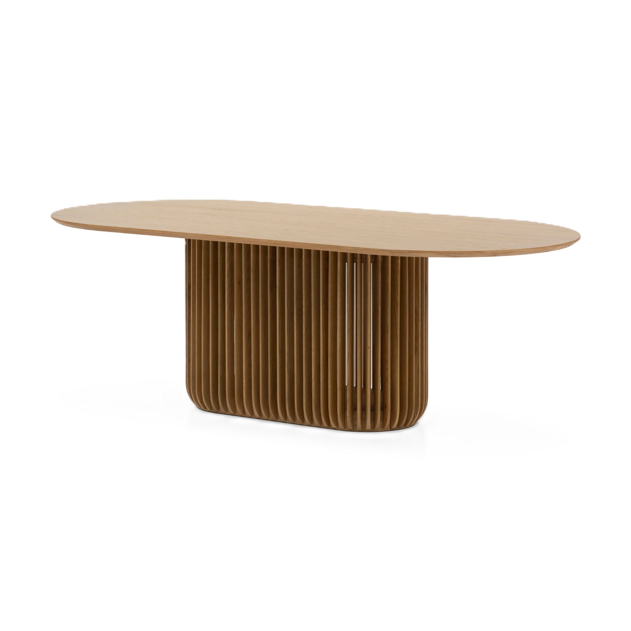 Woodek Design Esstisch Franz, oval aus matt lackierter Eiche (Massivholz) (natur matt lackiert, 1-St., Oberfläche matt lackiert), Maße: 190x100 cm, Höhe 76 cm