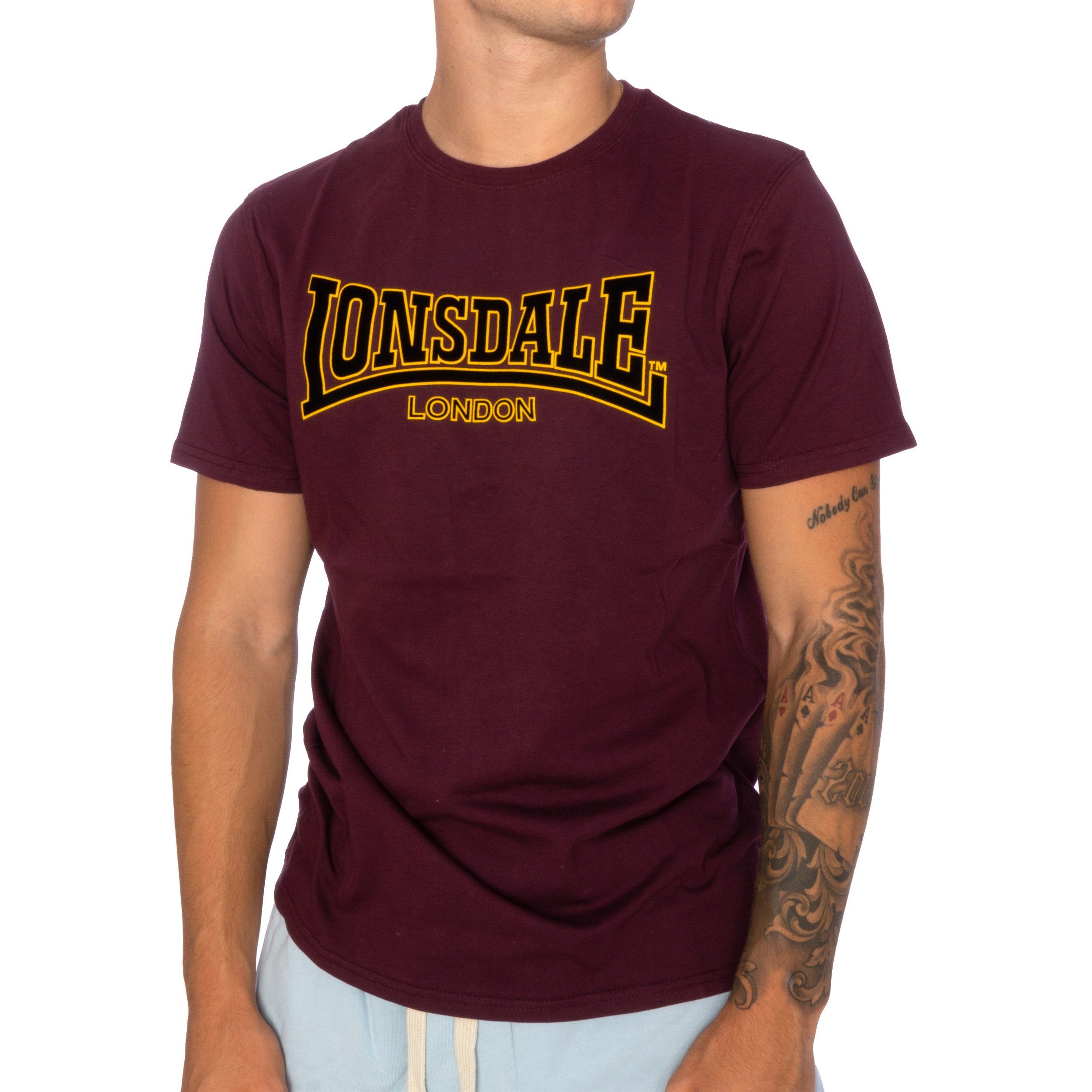 Lonsdale T-Shirt T-Shirt Lonsdale Men Slim Fit Classic (1-tlg) rot