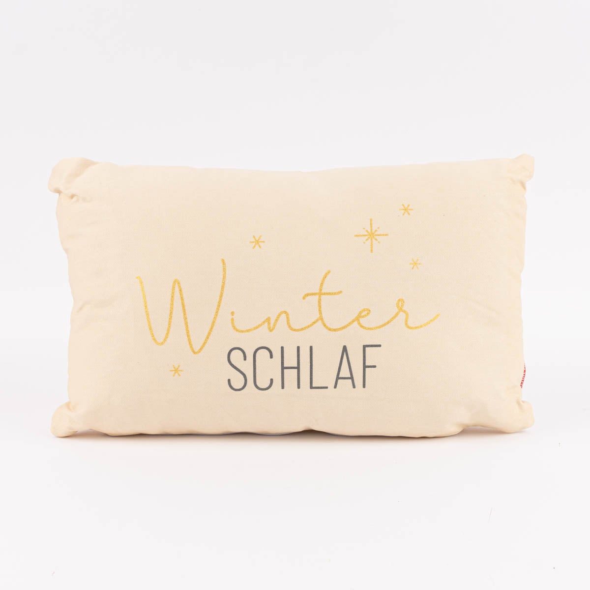 Dekokissen Kissen Winter Schlaf Sterne hellbeige grau gold 25x40cm von La Vida