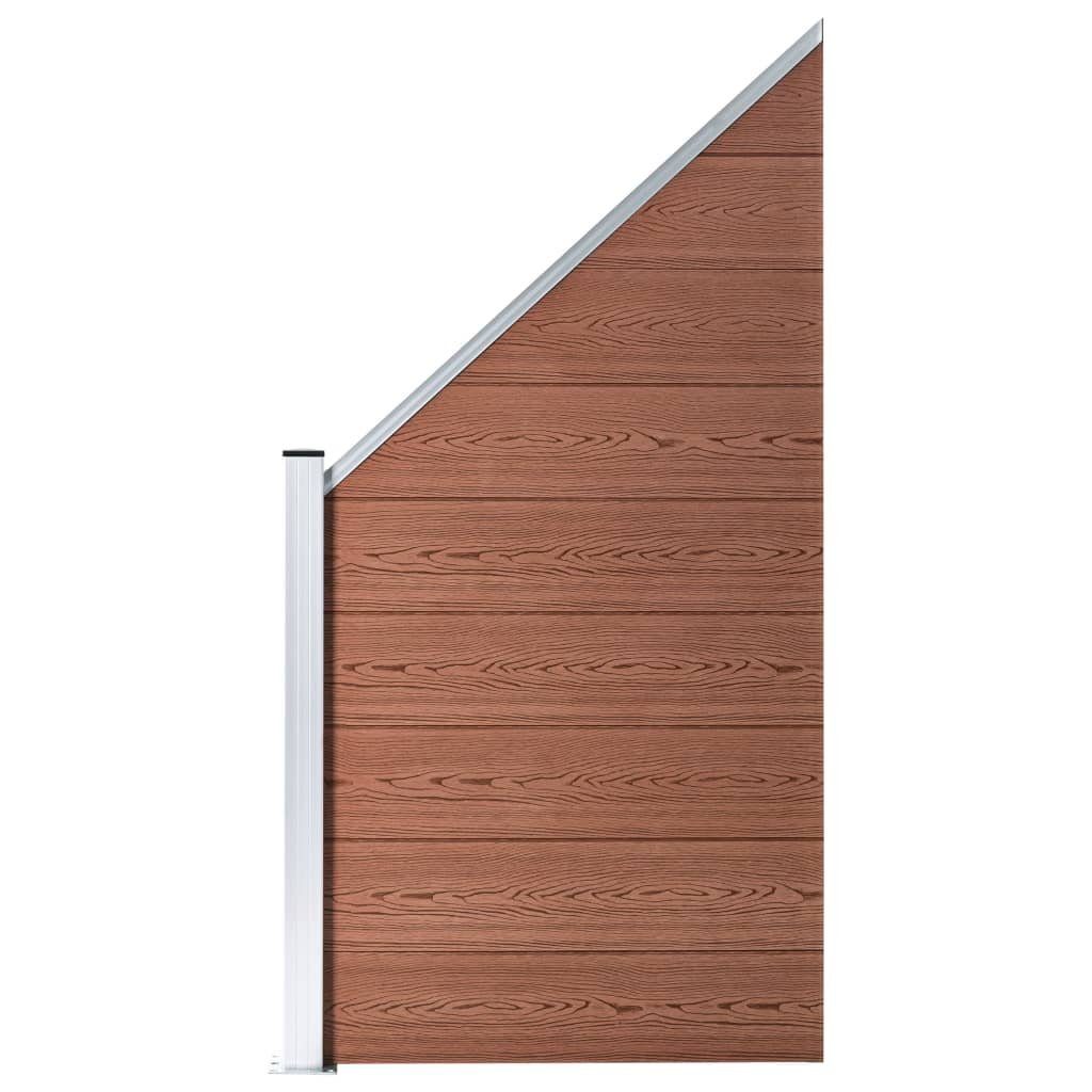 vidaXL Gartenzaun WPC Zaun-Set 1 Quadrat + 1 Schräge 273x186 cm Braun, (1-St)
