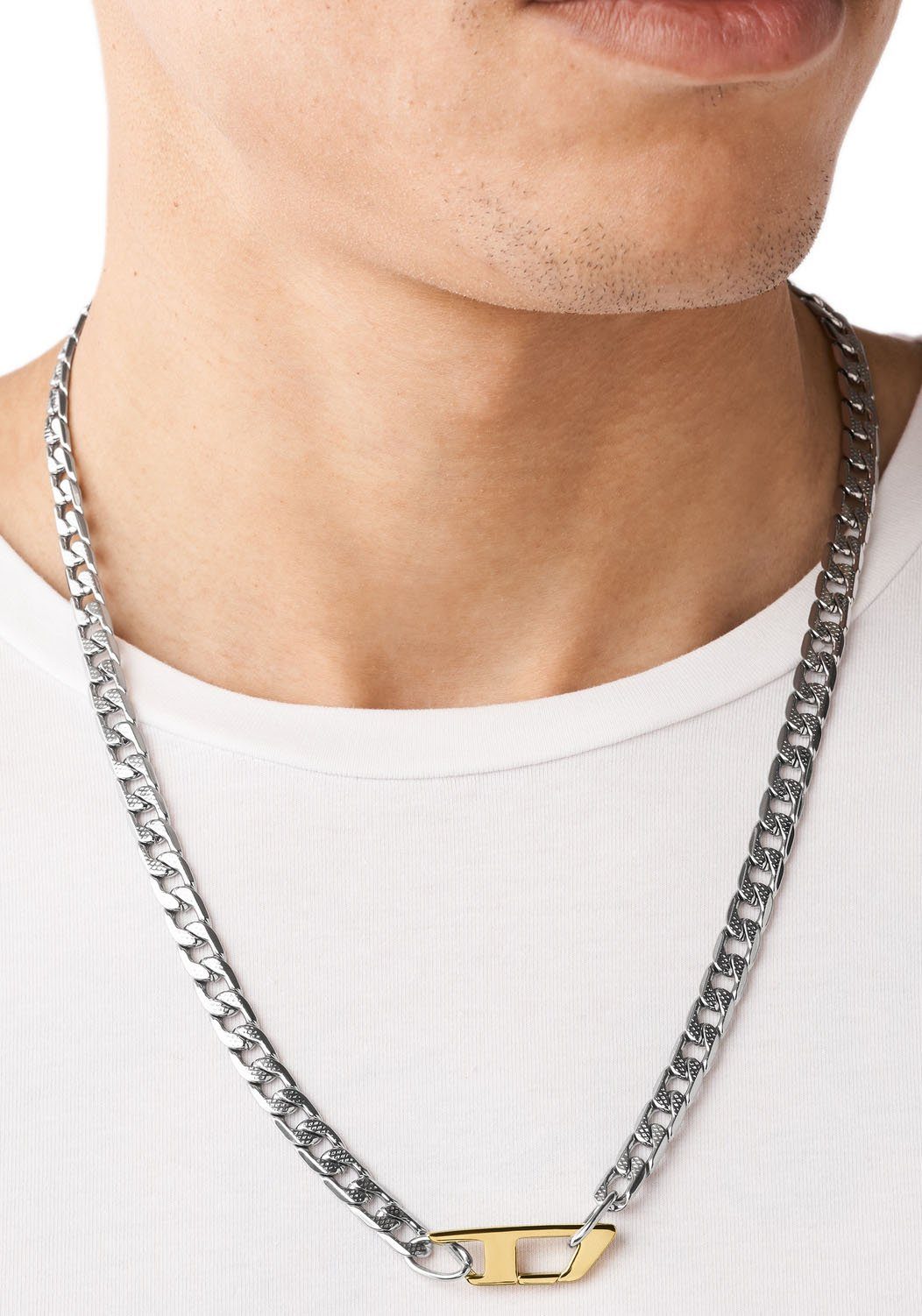 Diesel Kette mit Anhänger Schmuck Edelstahl Halsschmuck Panzerkette STEEL