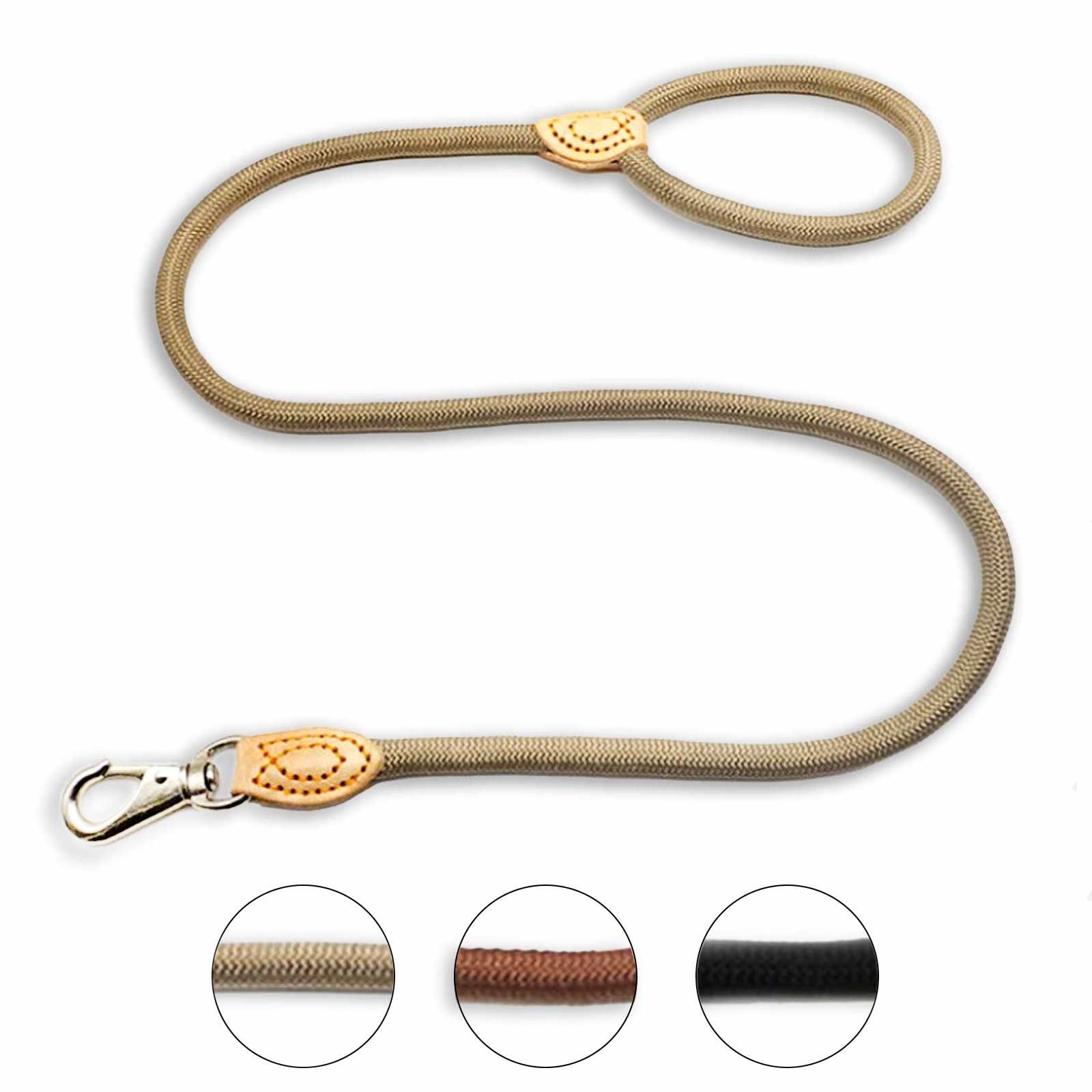 Monkimau Hundeleine Hundeleine aus Nylon für mittelgroße Hunde in grün mit Leder, Nylon (Packung)