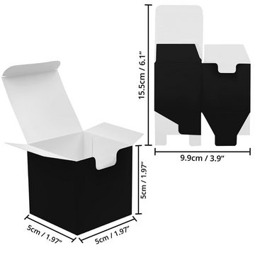 Kurtzy Geschenkbox Schwarze Geschenkbox mit Deckel (50er Pack) - 5x5x5 cm, Black Gift Box with Lid (50 Pack) - 5x5x5 cm