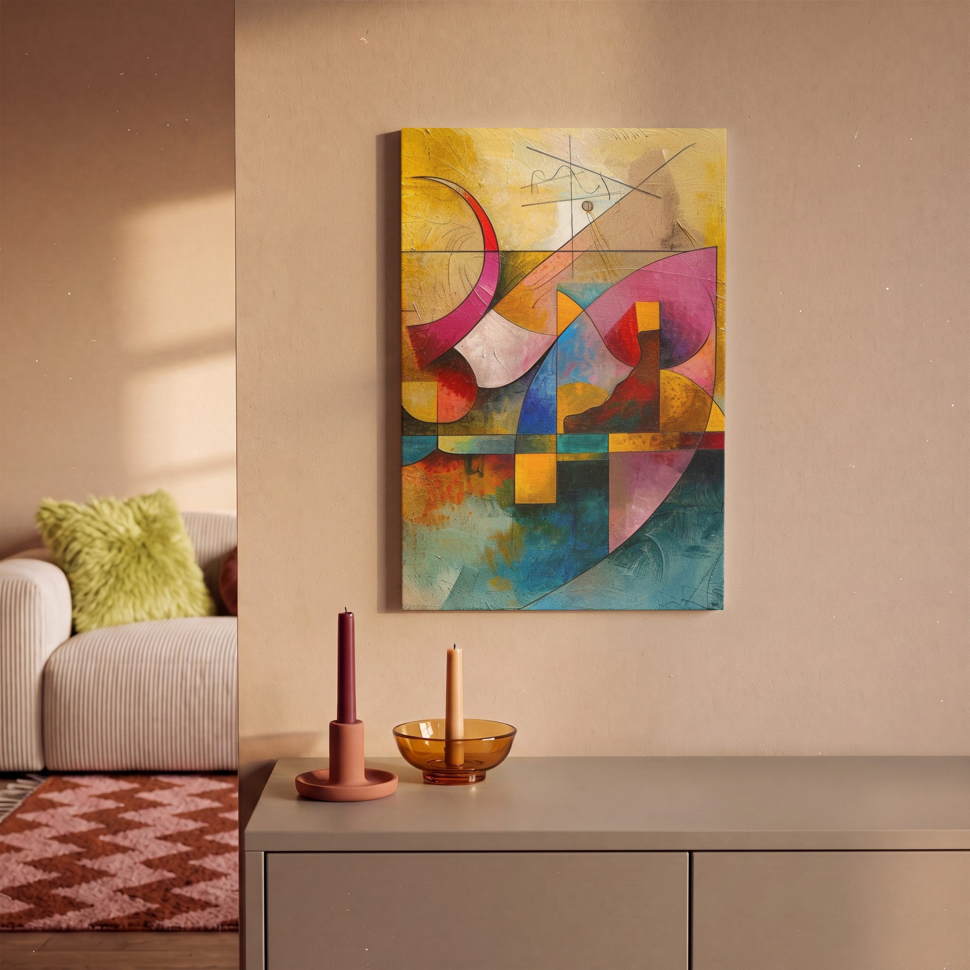 OneMillionCanvasses® Leinwandbild Kunst - Abstrakt - Ästhetisch - Farbenfroh - Kunst, Fotodruck (1 St), Leinwand Canvas Wandbild, Wanddekoration 20x30 cm – Bild 2 von 5
