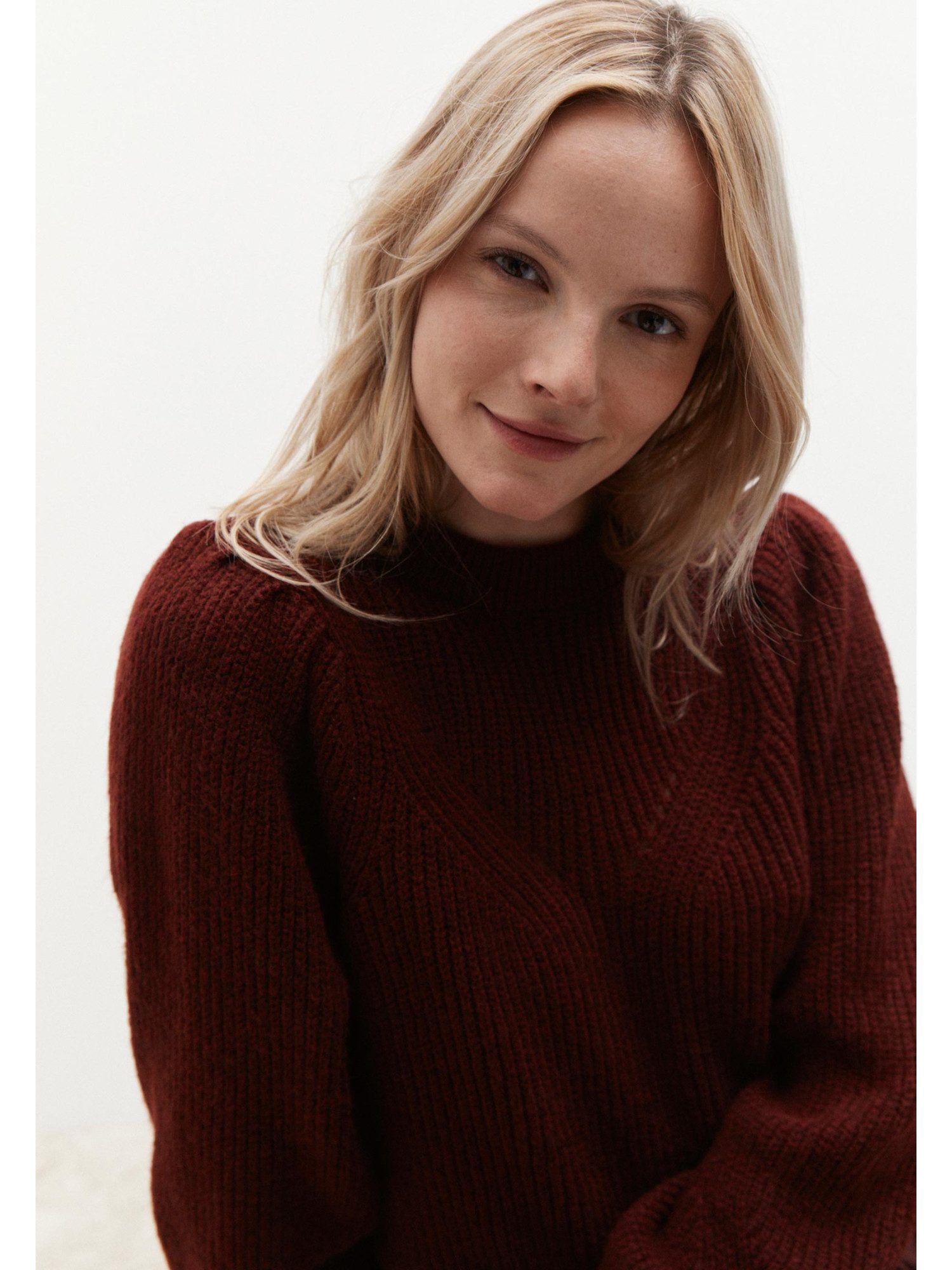 Rundhalspullover kuscheliger Rippstrickpullover
