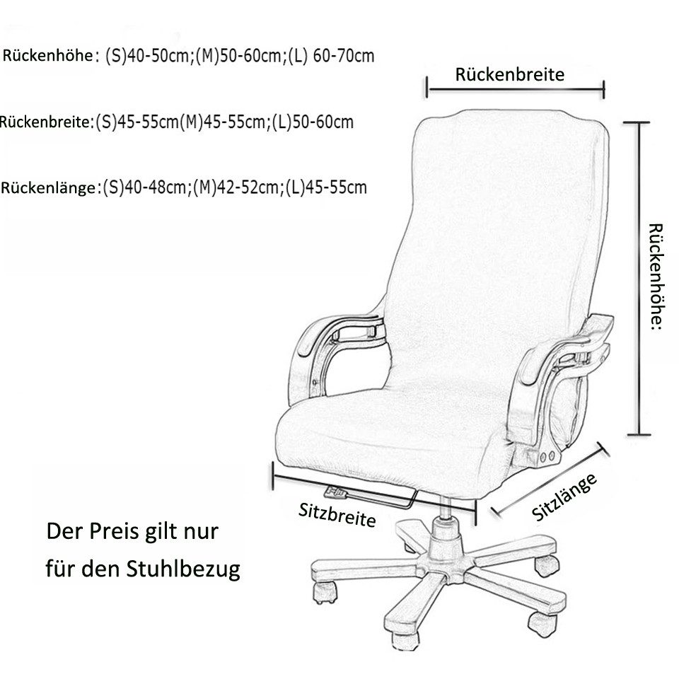 Coonoor Bürostuhlhusse bezug Bürostuhlabdeckung Stuhlhussen Drehstuhl Bezug günstig online kaufen