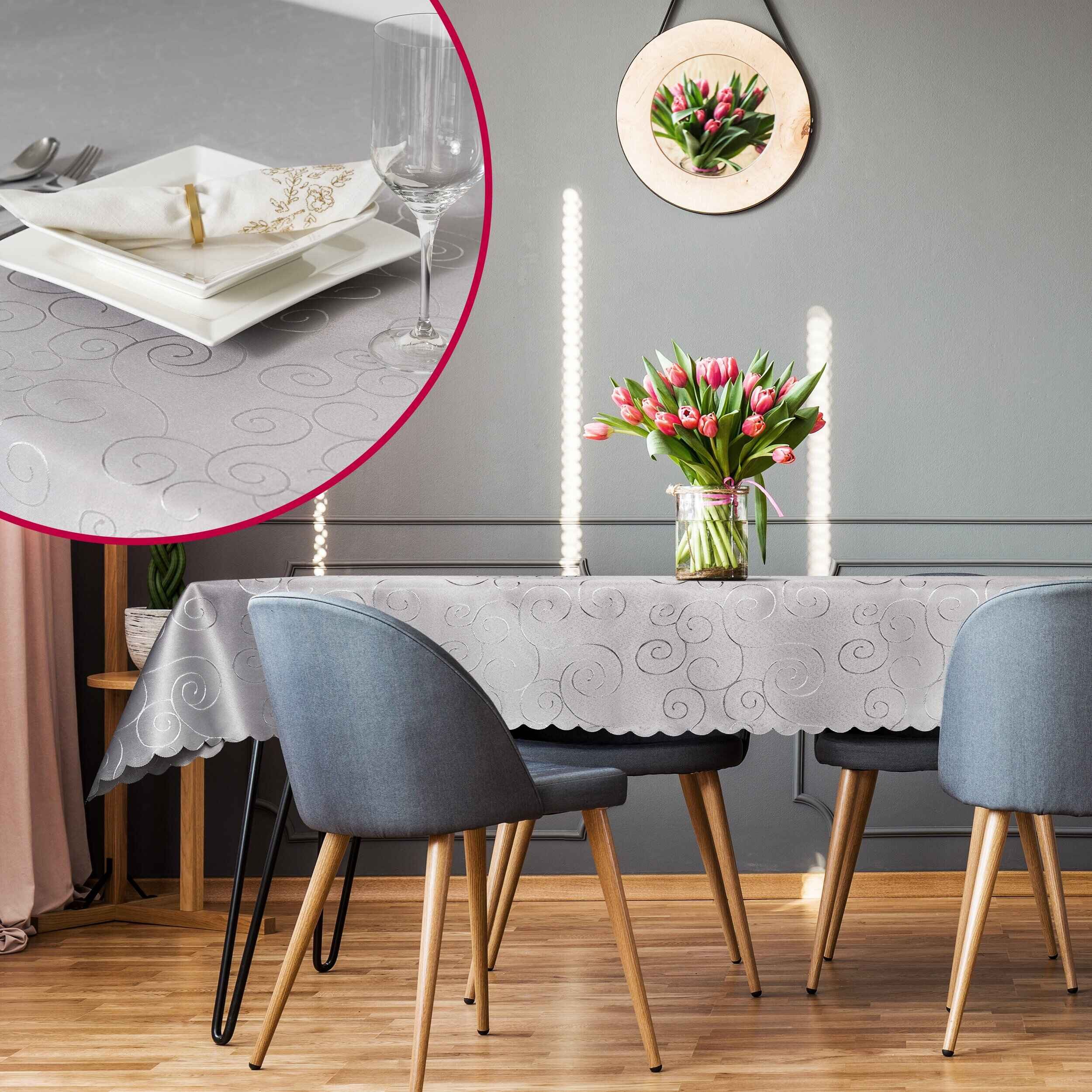 DecoHomeTextil Heimtextilmanufaktur Tischdecke Kringel Circle Tafeldecke günstig online kaufen
