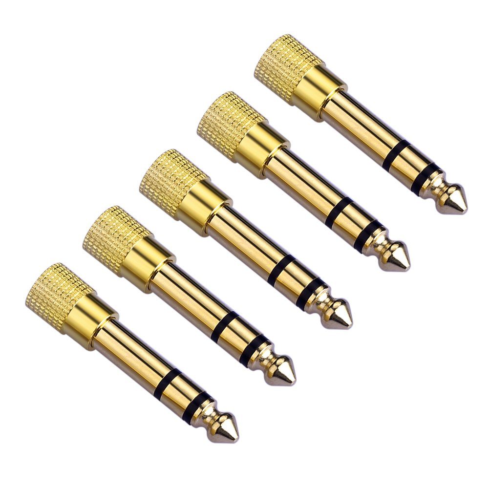 euroharry 6,5mm Stecker auf 3,5mm Buchse Klinkenstecker auf Klinkenbuchse Adapter