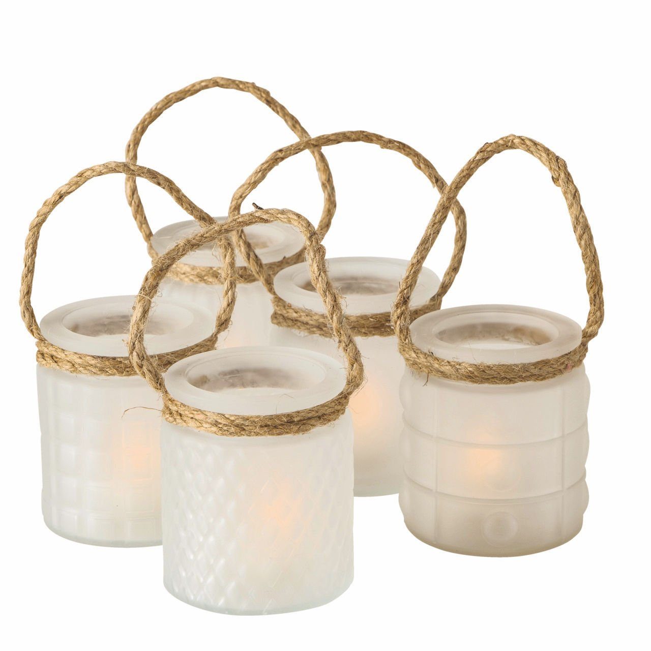 Spetebo Windlicht Windlicht Trax - Milchglas satiniert (4 St) weiß