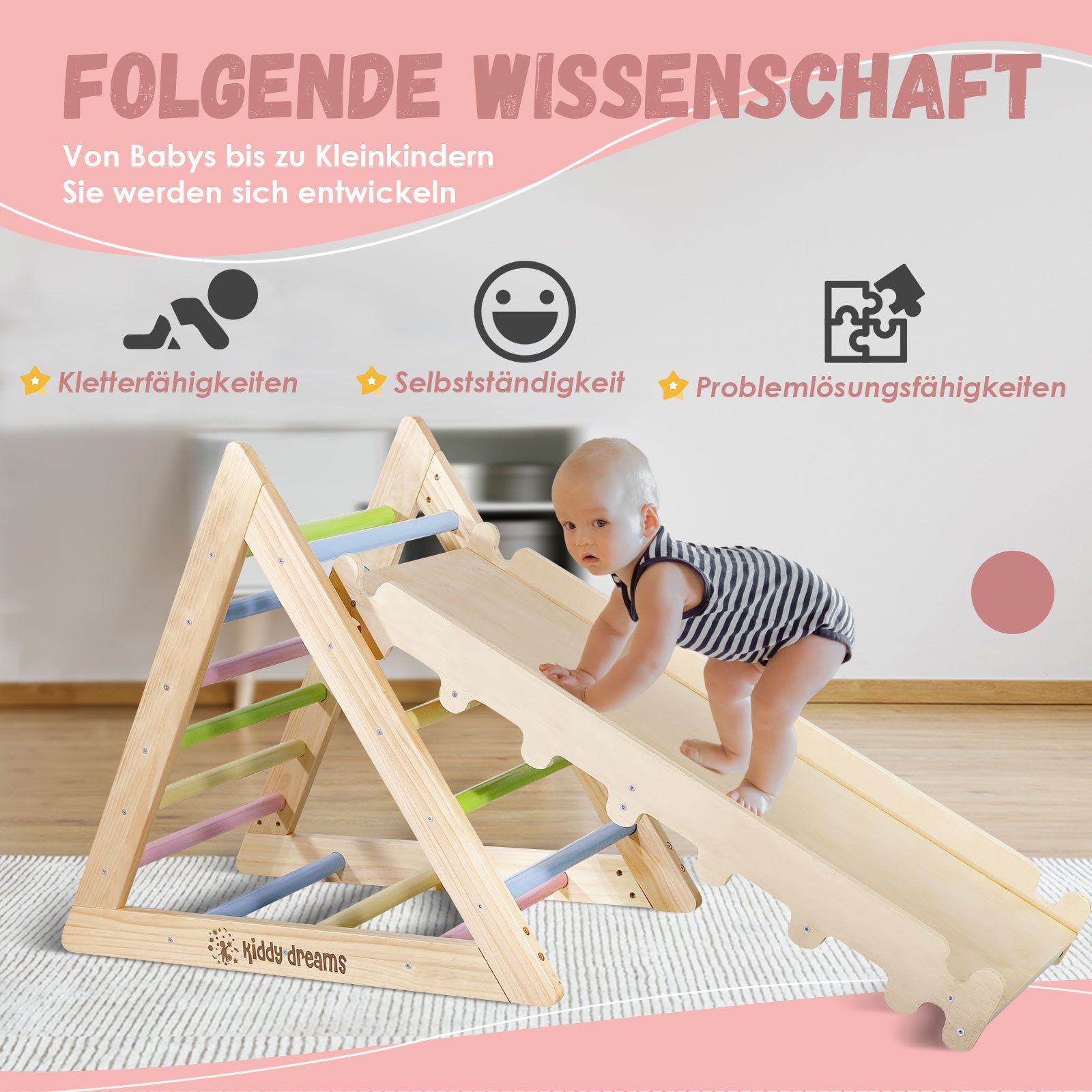 CCLIFE Klettergerüst Montessori Kletterdreieck mit Rutsche günstig online kaufen