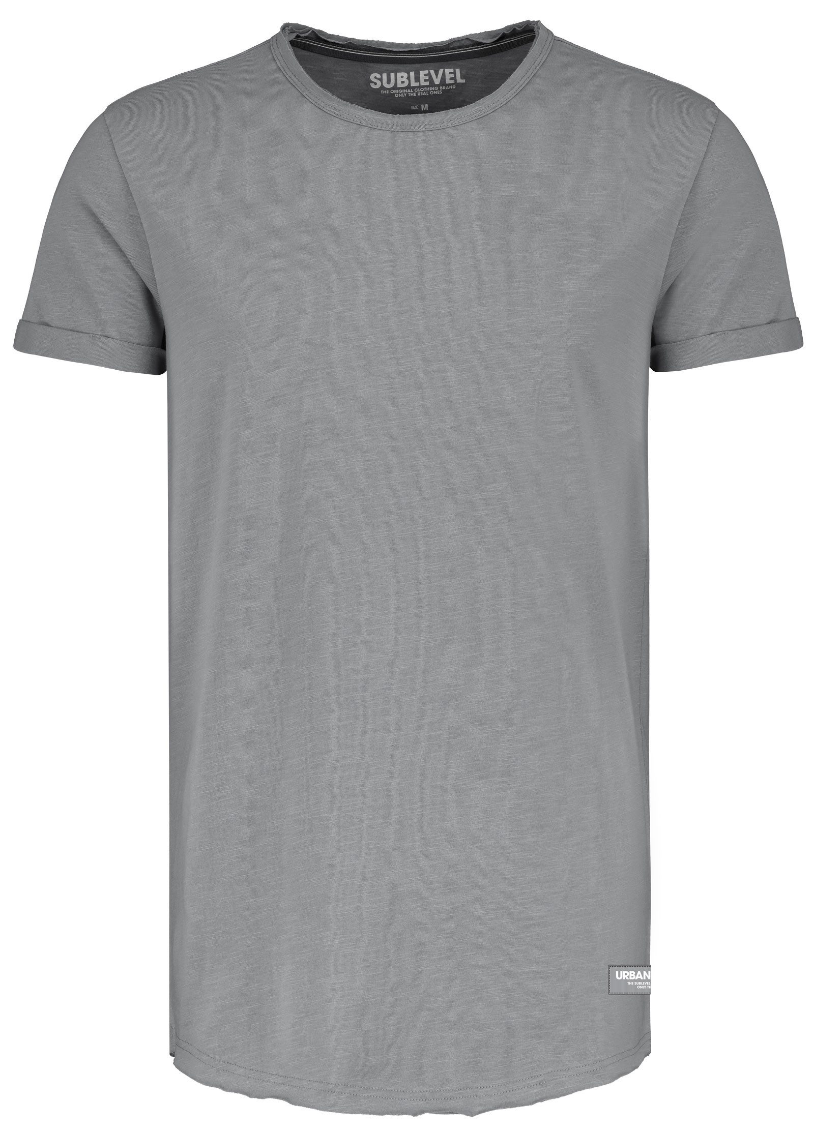 SUBLEVEL T-Shirt Herren Shirt Long Shaped lang geschnitten schwere Qualität günstig online kaufen
