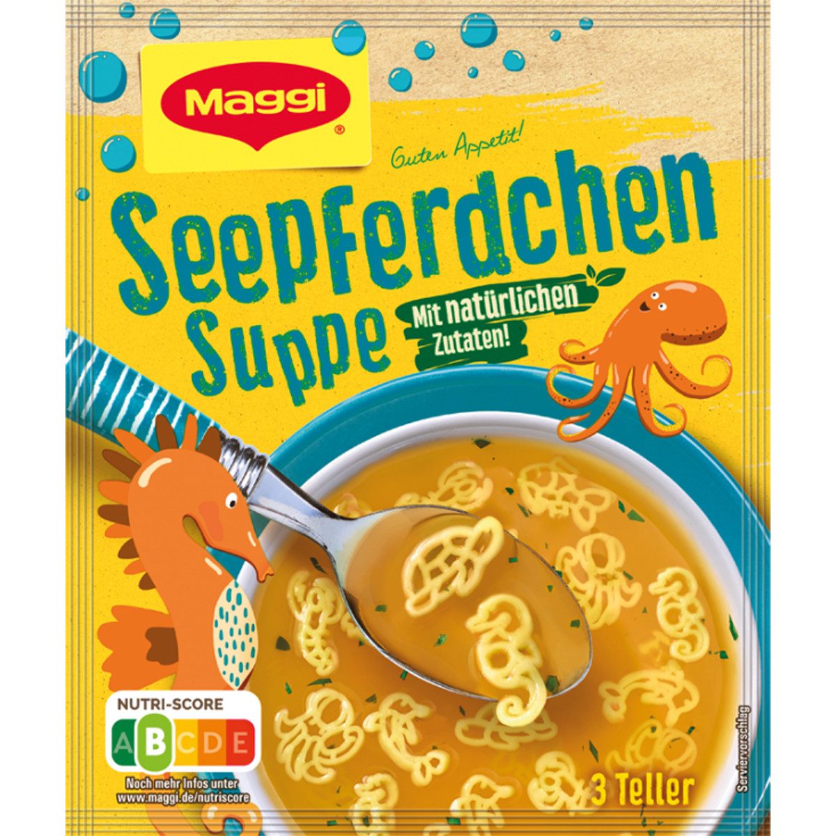MAGGI Fertiggericht, Maggi Guten Appetit Seepferdchen Suppe mit natürlichen Zutaten 55g