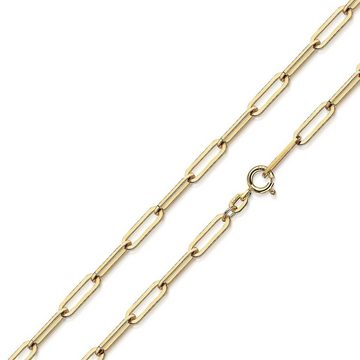 Materia Goldkette Damen Gold Ankerkette weite Glieder K139, Sterlingsilber, vergoldet