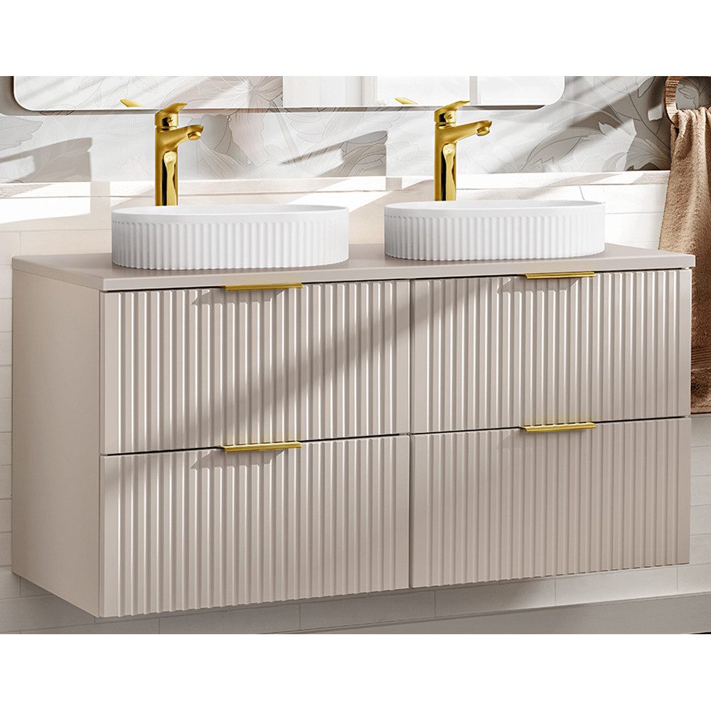 Lomadox Doppelwaschtisch ADELAIDE-56-CASHMERE, 120cm mit Keramik-Waschbecke günstig online kaufen