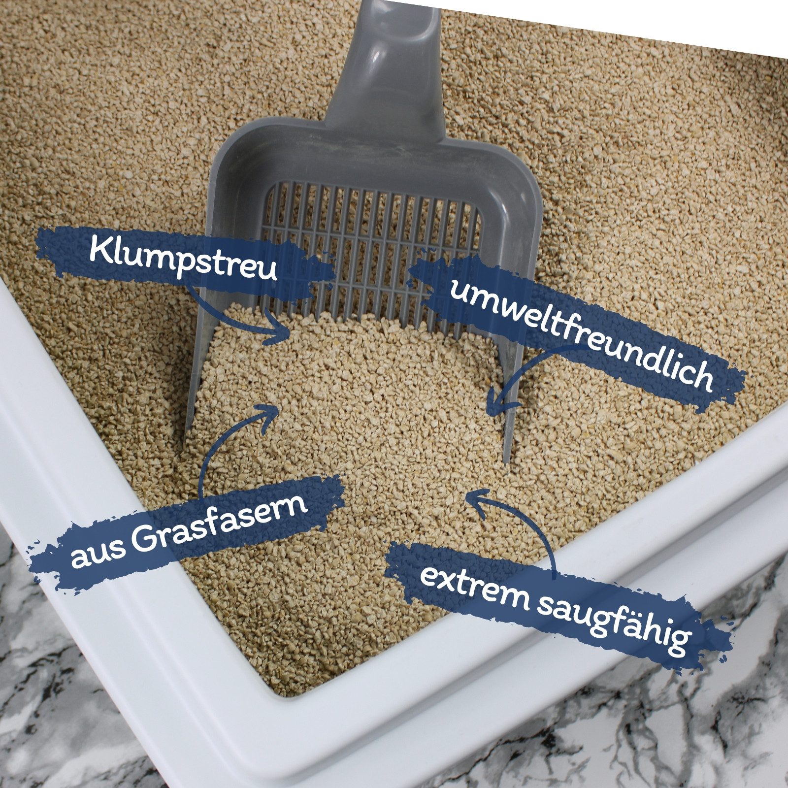 Lyra Pet Katzenstreu 3 x 10 Liter Lyra Pet® Lyra Power Grasfaser Katzenstreu klumpend, klumpend, staubarm