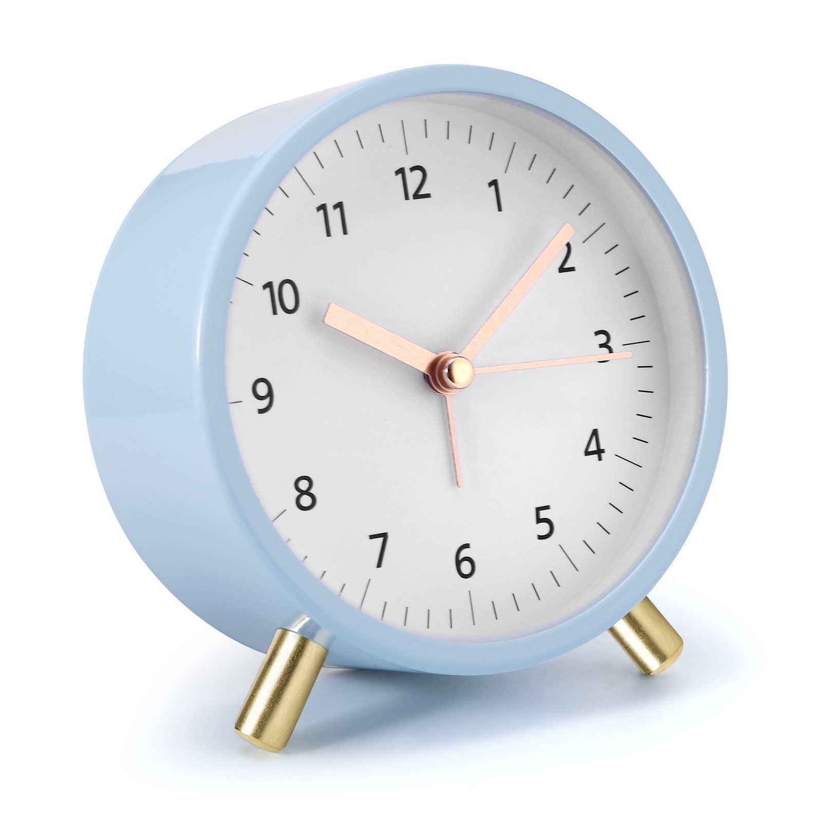 BlingBin Wecker 4,5-Zoll-Quarz Analoger Wecker, Silent Non Ticking mit Nachtlicht, Uhr Nachttischuhr, mit Nachtlicht, für schwere Schläfer,Schlafzimmer, Büro