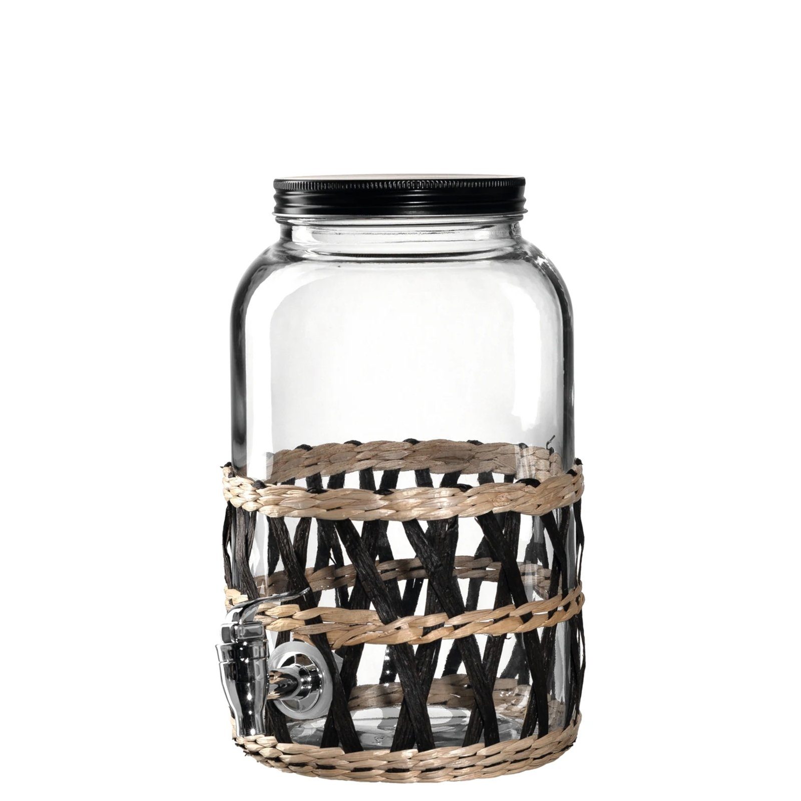 LEONARDO Karaffe Getränkespender 3,4 Liter mit Geflecht GARDA, (1 Getränkespender), Karaffe