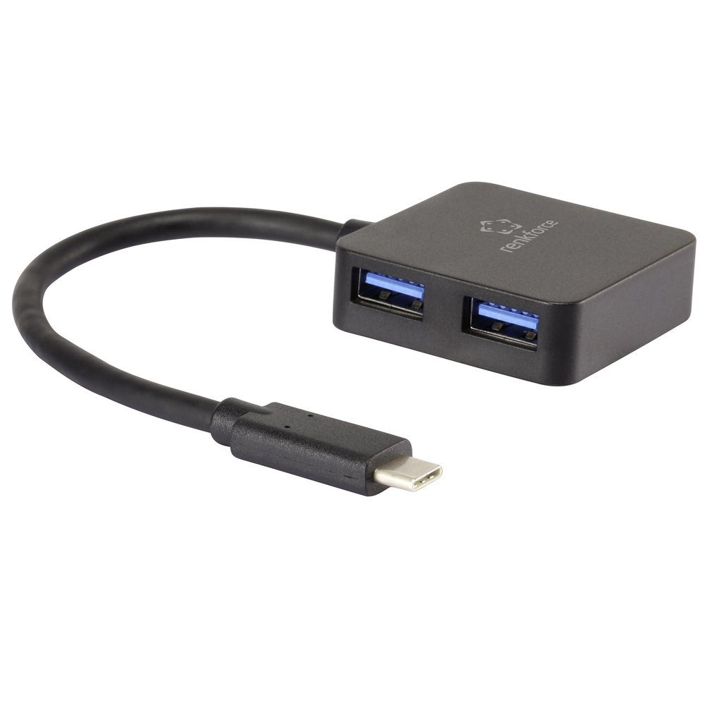 USB-Verteiler Renkforce 4 Port USB 3.2 Gen 1-Hub (USB 3.0) Schwarz