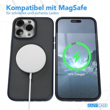 EAZY CASE Handyhülle Outdoor Case MagSafe für Apple iPhone 14 Pro Max, Handyhülle stoßfest Silikon Case Etui Outdoorcase kratzfest Dunkelblau