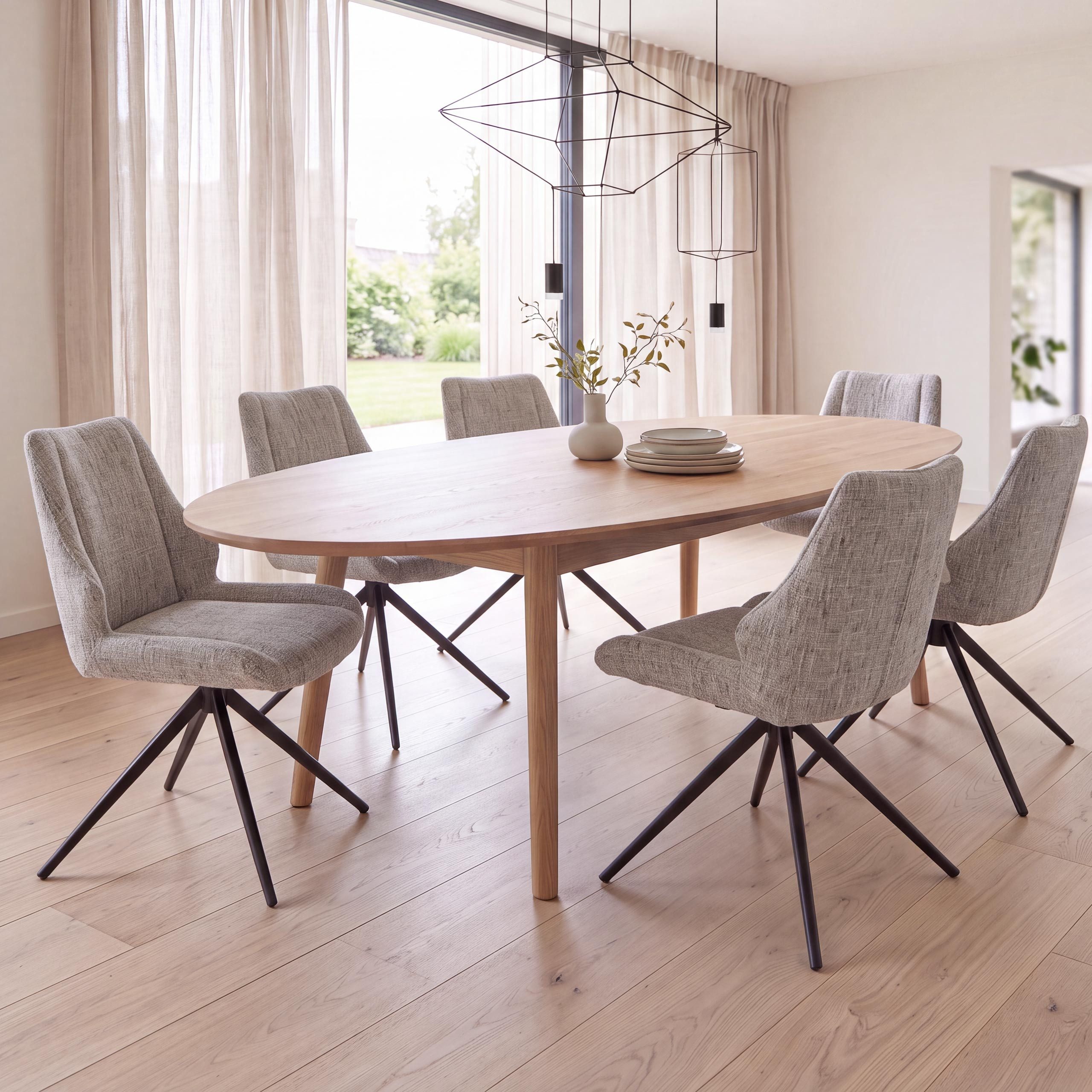 MCW Esszimmerstuhl MCW-O48-C6 (Set, 6 St), Moderner Chenille Stoffbezug