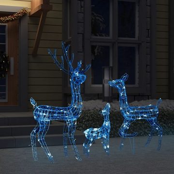 vidaXL Christbaumschmuck LED-Rentier-Familie Weihnachtsdeko Acryl 300 LED Blau (1-tlg)