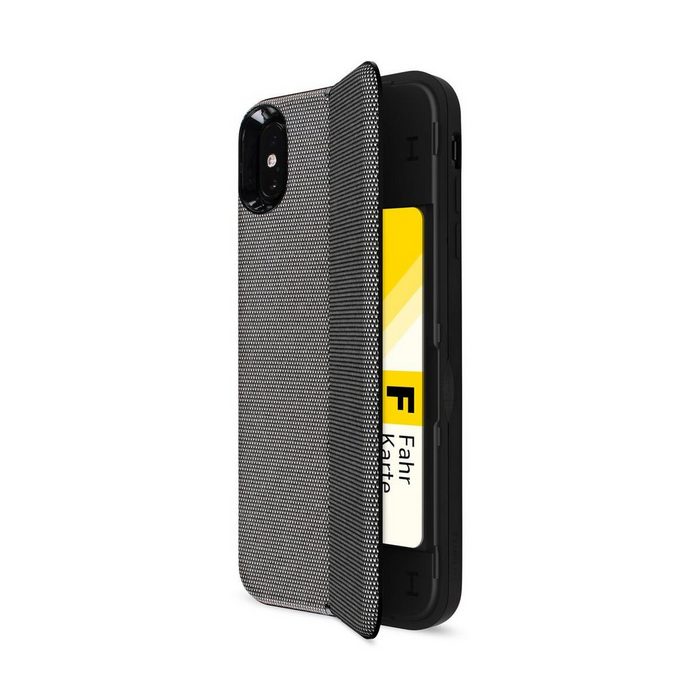 Artwizz Smartphone-Hülle Artwizz SecretCase Handyhülle designed für [iPhone Xs MAX] - Schutzhülle mit Geheimen Kartenfach Standfunktion Wasserabweisendem Stoff