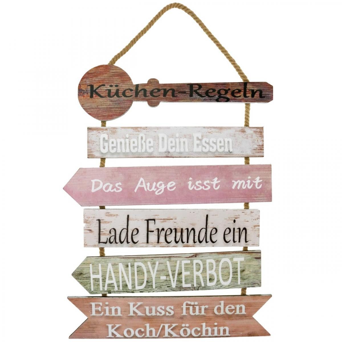 Florists Products Hängedekoration Deko Holzschild Küchenregeln Vintage Wanddeko Geschenkidee