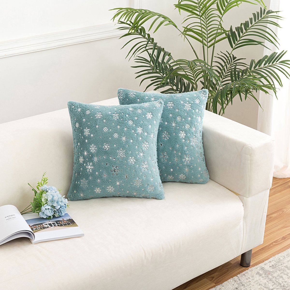 Qelus Kissenbezüge 45x45cm Kissenbezug Flauschige Weihnachten günstig online kaufen