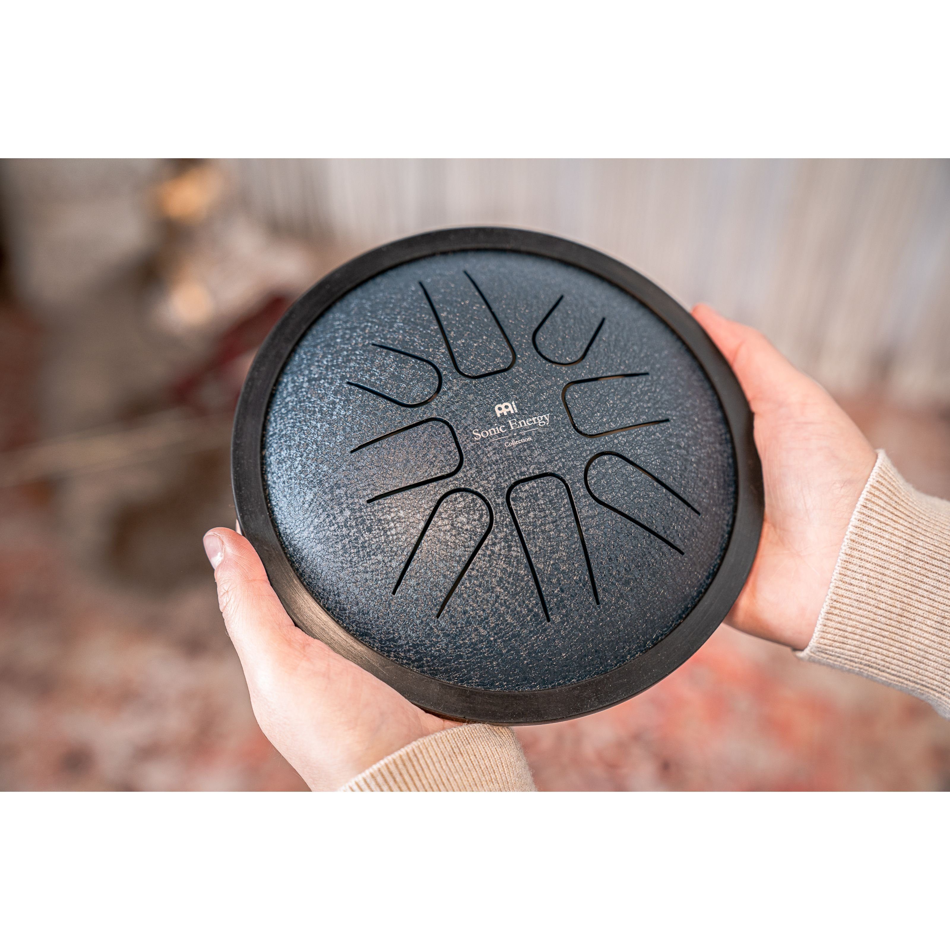 Meinl Percussion Steel Tongue Drum, Handpans und Steel Tongue Drums, Steel Tongue Drums, SSTD2NB Small Steel Tongue Drum G-Moll Marineblau - Zungentrommel