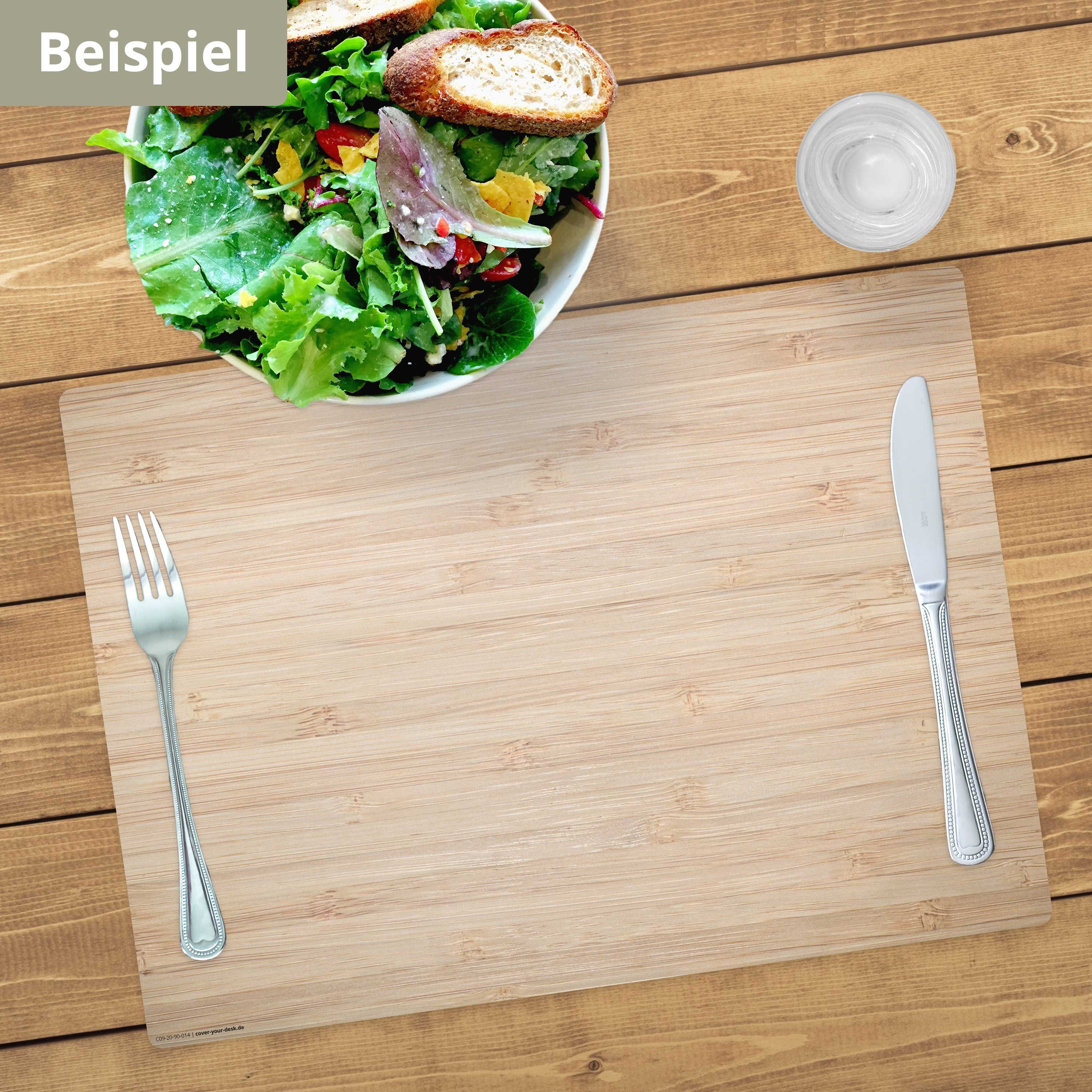 cover-your-desk.de Platzset Tischsets I Platzsets abwaschbar - Bambus Optik, (aus erstklassigem Vinyl (Kunststoff – BPA-frei), 4-St., 44 x 32 cm - rutschfeste T – Bild 5 von 5