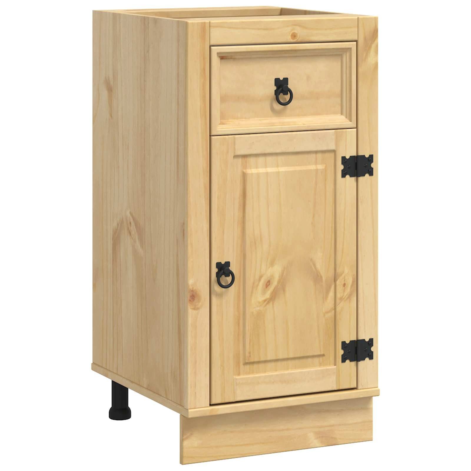 vidaXL Küchenzeile, Schrank mit Regal Honig 40 x 46 x 81.5 cm Massives Kiefernholz