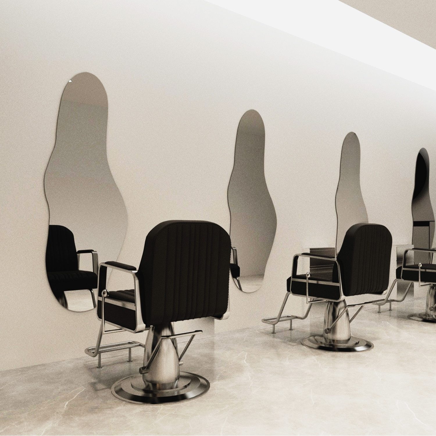 Hopibath Wandspiegel für Friseurladen Friseursalon Schönheitssalon Beauty Studio Hotel (Ganzkörperspiegel groß, Asymmetrischer Spiegel Rahmenlos, 1-St., 165x60cm), 5mm HD Glas, mit Metall Haken, Splitterschutzfolie