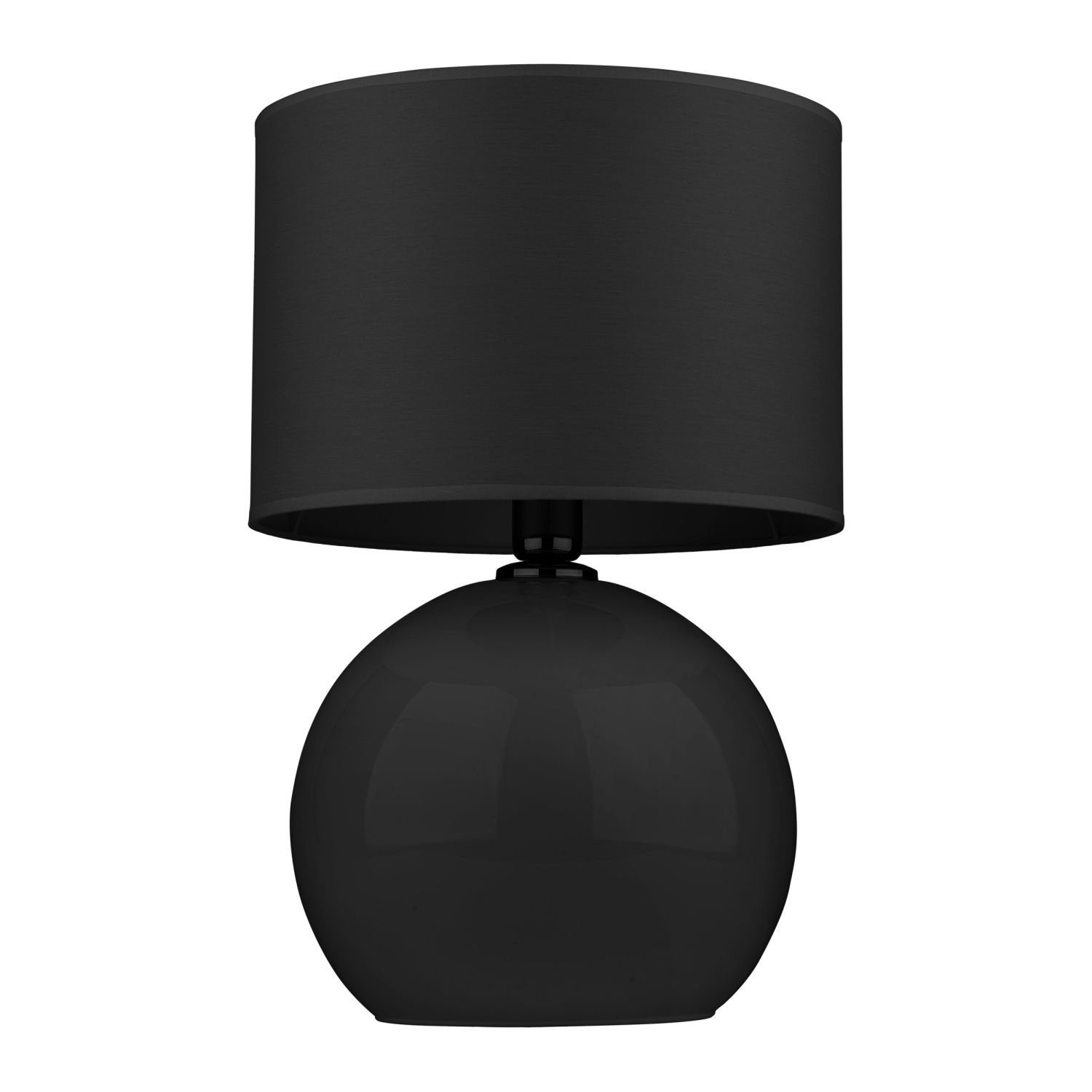 Licht-Erlebnisse Nachttischlampe AMADO, ohne Leuchtmittel, Schwarz Stoff Glas E27 50 cm Nachttischlampe